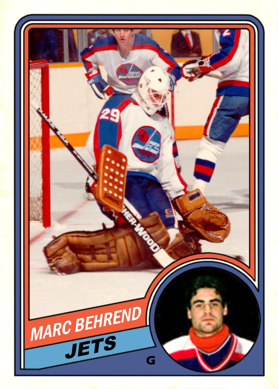 NHL Winnipeg Jets Vintage 1st Year Logo Hockey Pennant 1984 Marc Behrend  Signed