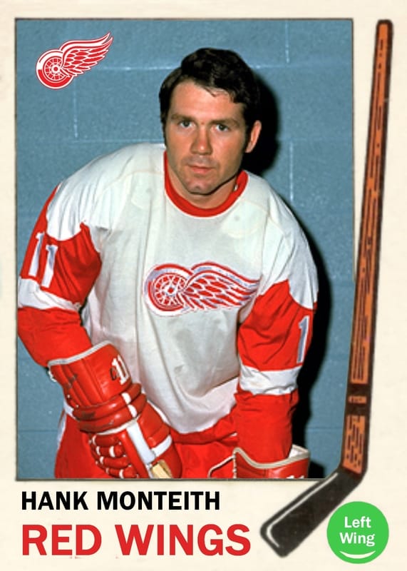 1970-71 DETROIT RED WINGS PRESS PHOTO MEDIA RARE 8X10 HANK MONTEITH 